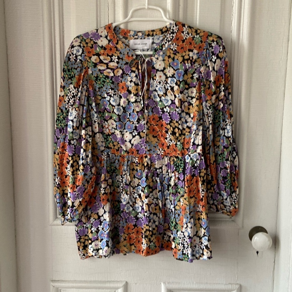 Dear John floral Malia blouse size medium.